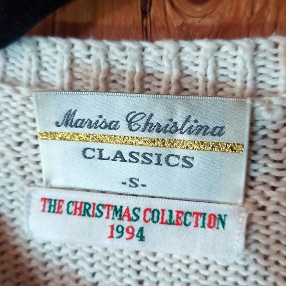 Marisa Christina Classics Vtg 1994 Holiday Teddy Bear Cotton Blend Knit Sweater - Picture 3 of 16